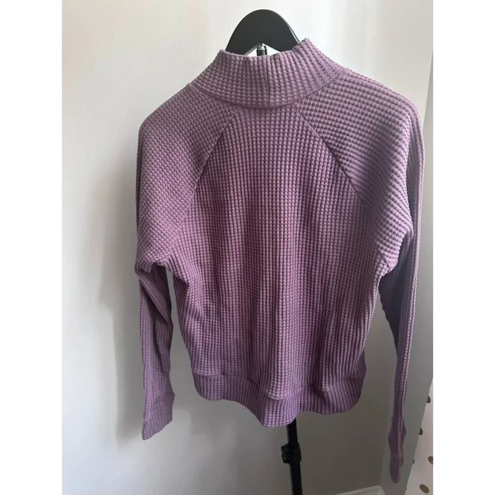 The North Face NWT Chabot Mock Neck Waffle Knit Sweater Midnight Mauve S
